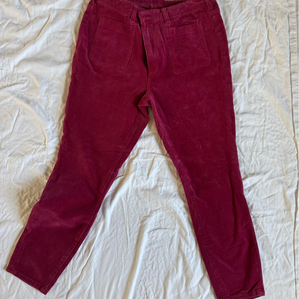 Pilcro and the Letterpress Deep Red High-Rise Skinny Pants